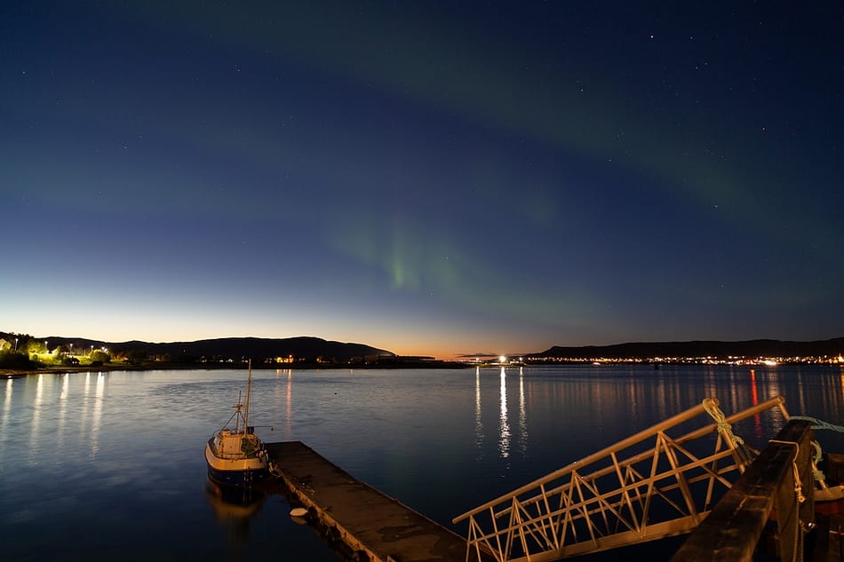Early Auroras at Sandtorgholmen Hotel